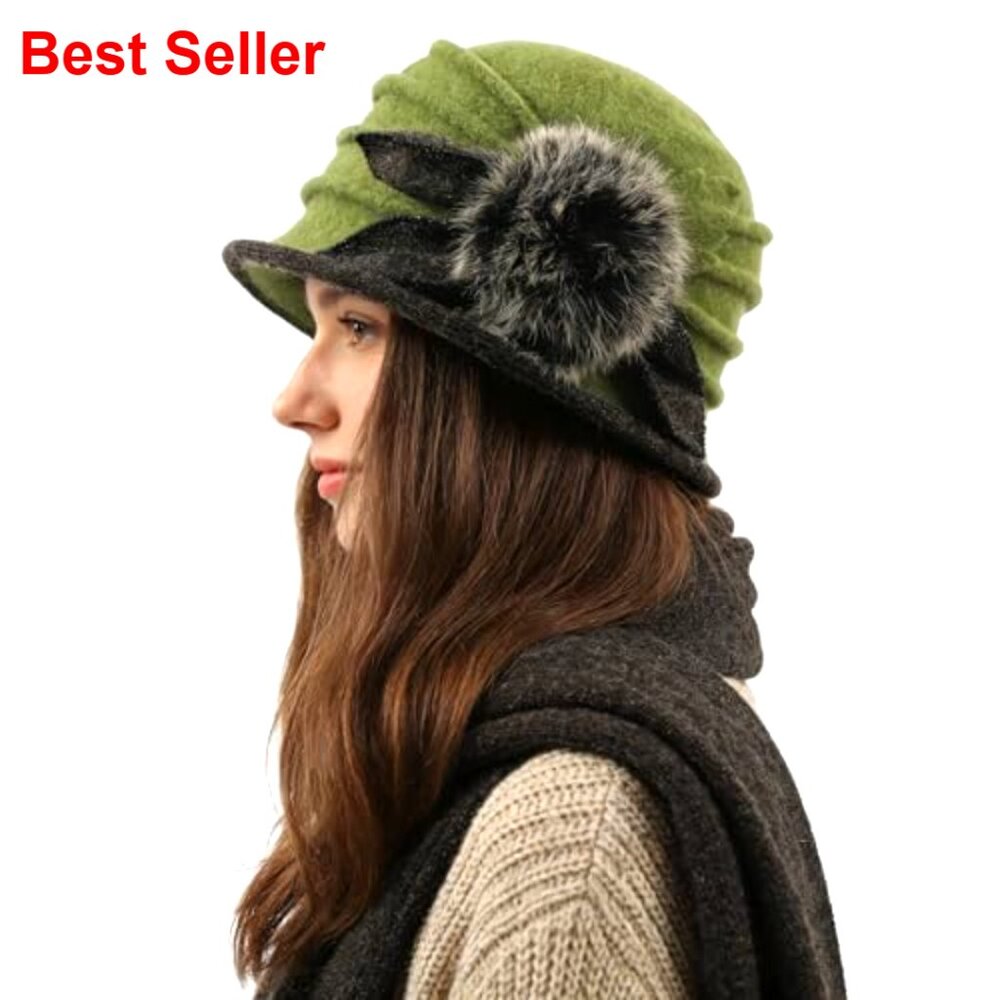 100% Wool Vintage Winter Beret Bucket Hat - Picture 2 of 7